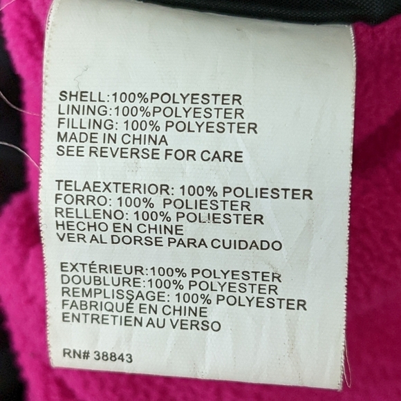 Rothschild Black w/Pink ski jacket Small (7-8) EUC So Cute! - Picture 4 of 6